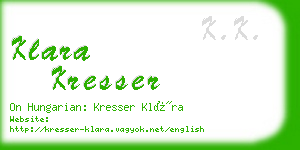 klara kresser business card